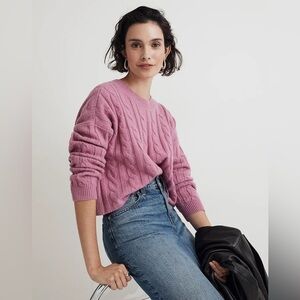 Madewell (Re)sourced Cashmere Cable-Knit Crop Sweater